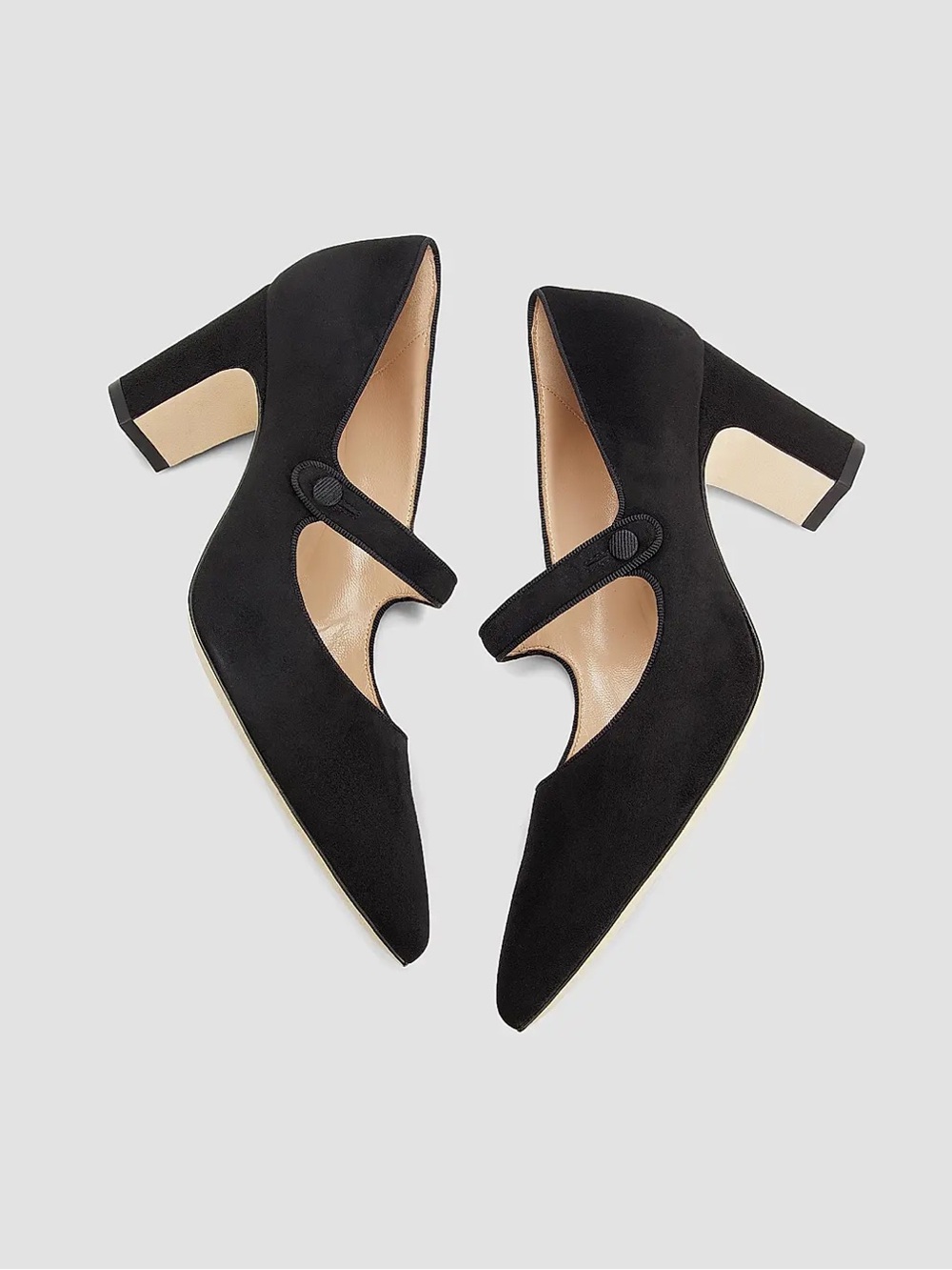 NEW CAMPARIBA Black Suede Mary Jane Pumps - Picture 2 of 7